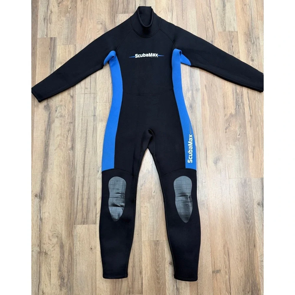 ScubaMax 3mm Wetsuit Size 14 Youth Full Body Diving Surf‎ Suit Black Blue
